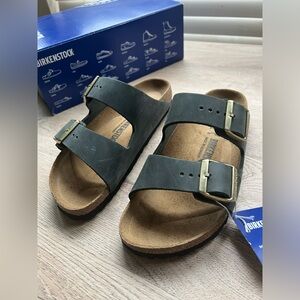 Birkenstock Arizona Thyme Green Double Strap Sandals